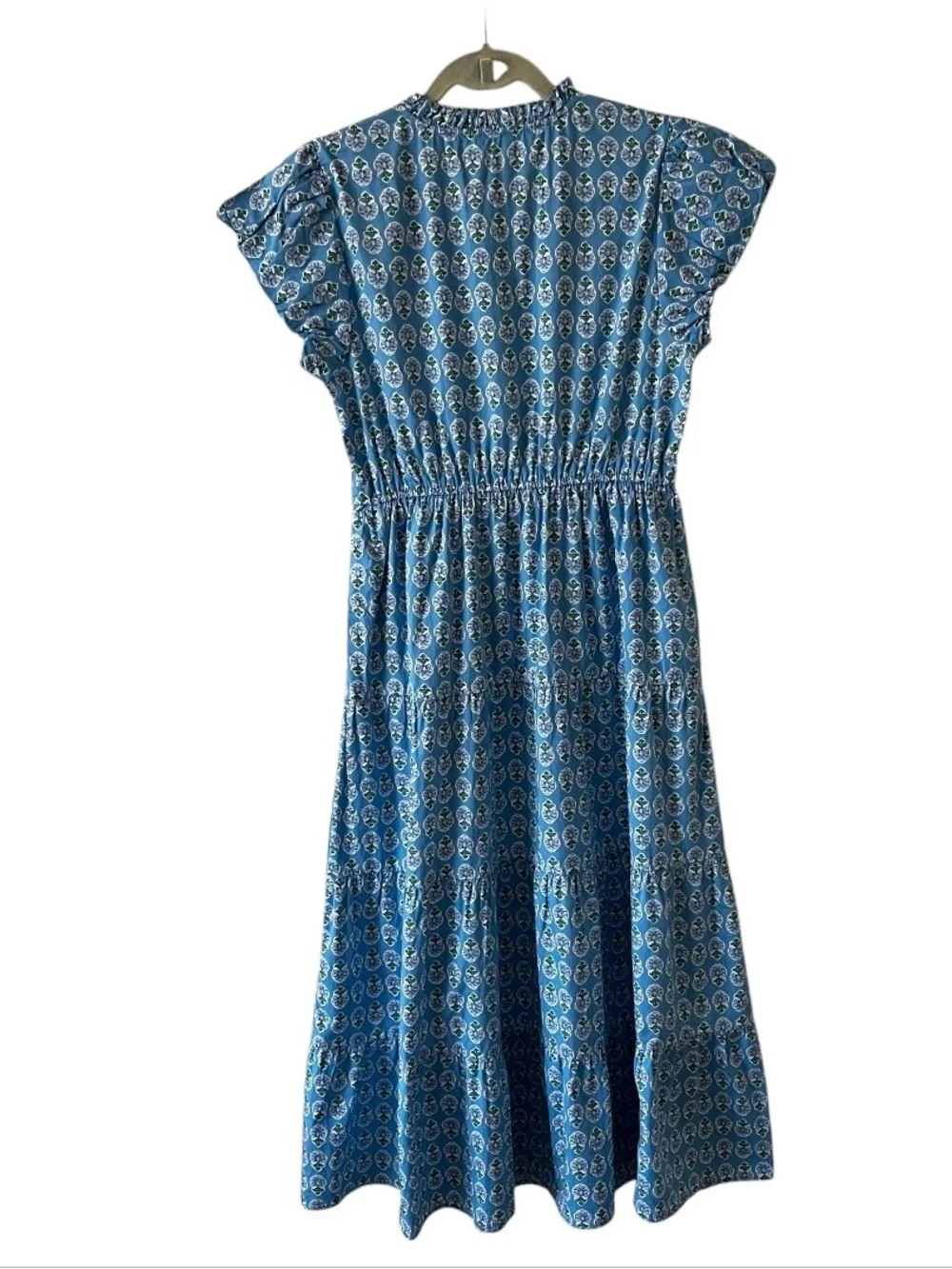 NWT J.Crew Willa Tiered Midi Dress Mountain Bluebird Floral Blue Size 8